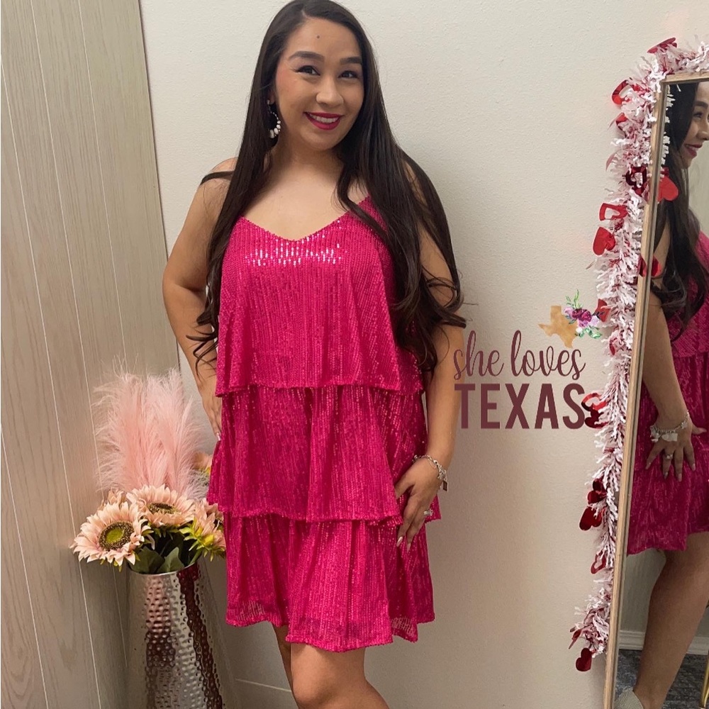 Pink sequin dress
